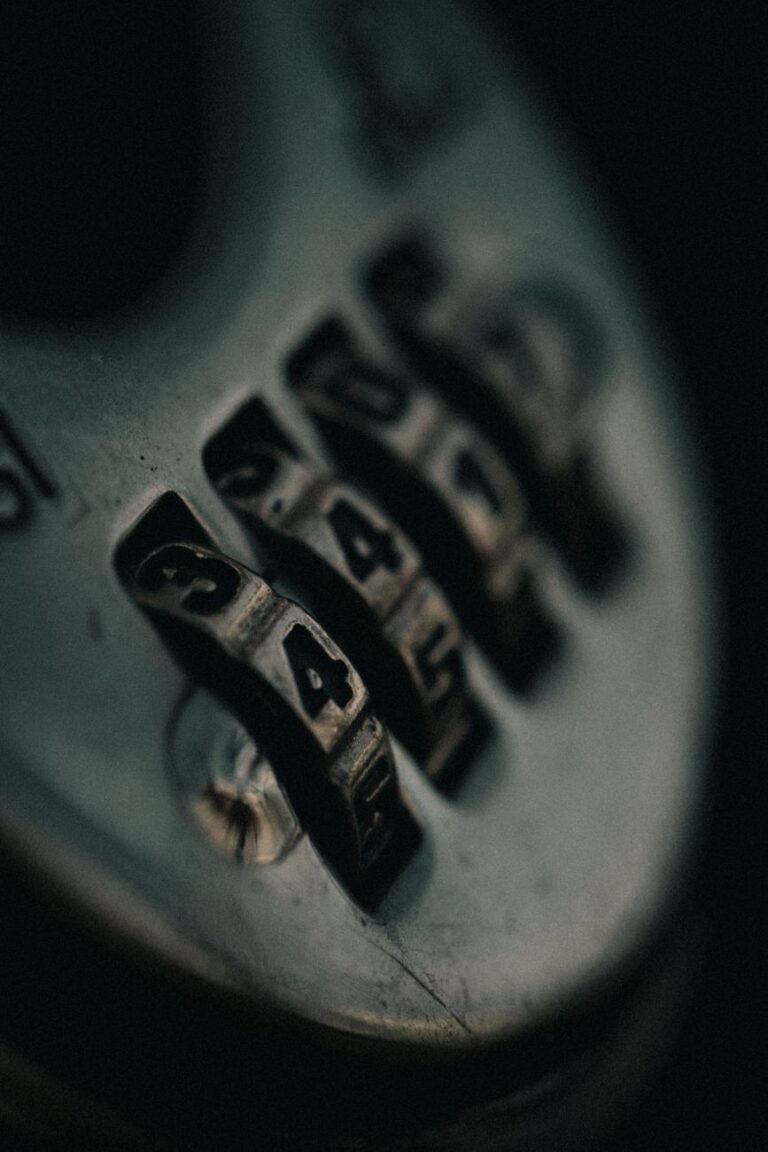 Password security for small business — combination lock close-up